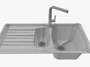 Kitchen Sink Faucet 06 stainless steel 3D 模型