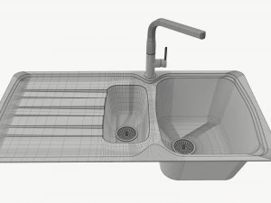 Kitchen Sink Faucet 06 stainless steel 3D Model