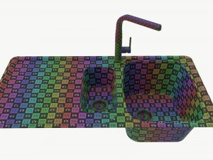 Kitchen Sink Faucet 06 stainless steel 3D Model