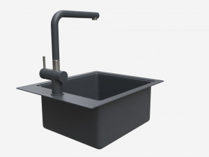 Kitchen Sink Faucet 07 black onyx Modèle 3D