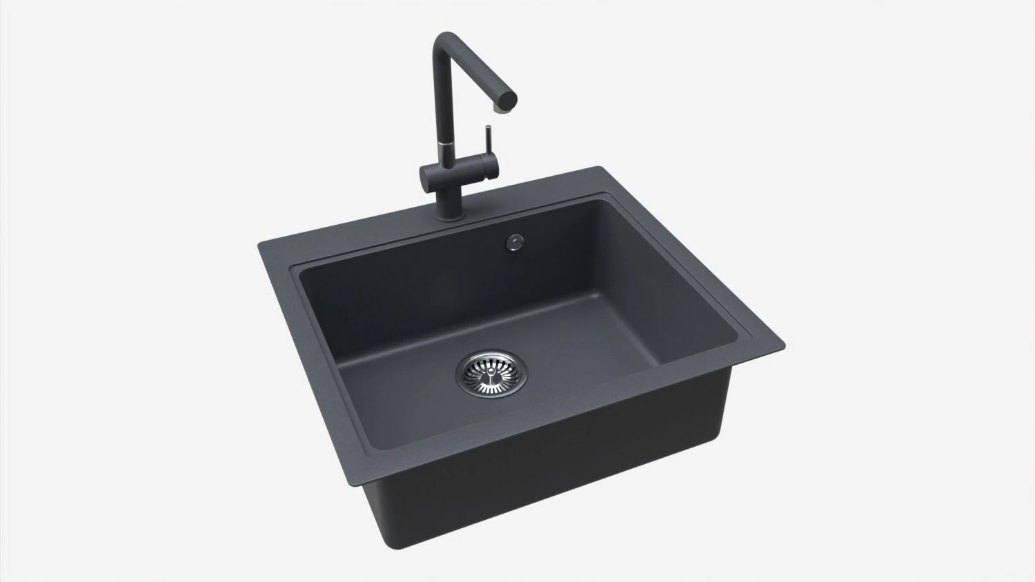 Kitchen Sink Faucet 08 black onyx 3D Model .c4d .max .obj .3ds .fbx .stl .blend