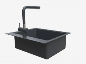 Kitchen Sink Faucet 08 black onyx 3D Model
