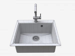 Kitchen Sink Faucet 08 black onyx 3D Model