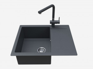 Kitchen Sink Faucet 09 black onyx 3Dモデル