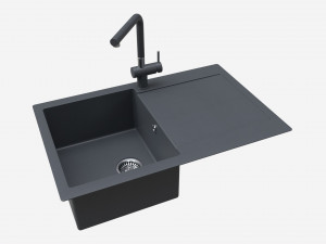 Kitchen Sink Faucet 10 black onyx 3D Model