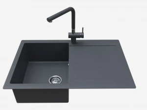 Змішувач для мийки 10 чорний онікс 3D Модель