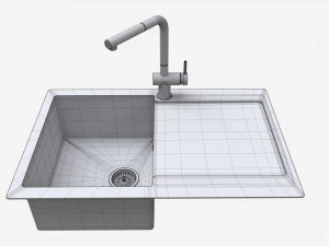 Змішувач для мийки 10 чорний онікс 3D Модель