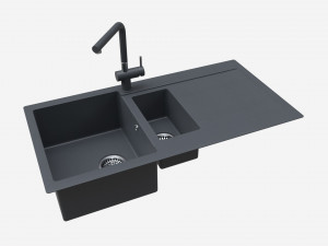 Kitchen Sink Faucet 11 black onyx 3D Model