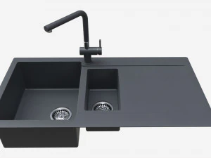 주방 싱크 수전 11 블랙 오닉스 3D 모델