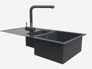 Kitchen Sink Faucet 11 black onyx 3D Model