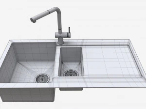 주방 싱크 수전 11 블랙 오닉스 3D 모델