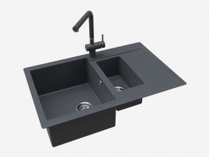 Kitchen Sink Faucet 12 black onyx 3D Model