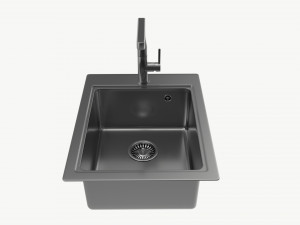 Kitchen Sink Faucet 13 stainless steel Model 3D