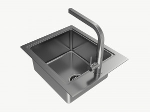 Kitchen Sink Faucet 13 stainless steel Model 3D