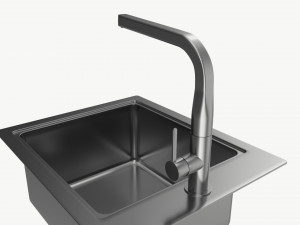 Kitchen Sink Faucet 13 stainless steel Model 3D