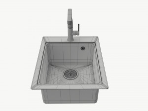 Kitchen Sink Faucet 13 stainless steel Model 3D