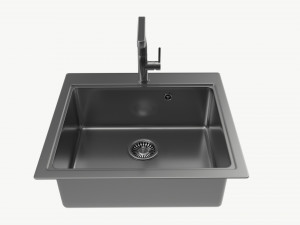 Kitchen Sink Faucet 14 stainless steel 3D 모델