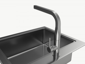 Kitchen Sink Faucet 14 stainless steel 3D 모델