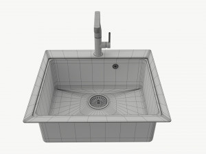 Kitchen Sink Faucet 14 stainless steel 3D 모델
