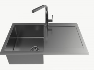 Kitchen Sink Faucet 15 stainless steel Model 3D