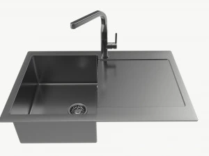Kitchen Sink Faucet 15 stainless steel 3D Model
