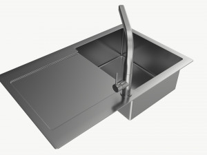 Kitchen Sink Faucet 15 stainless steel Model 3D