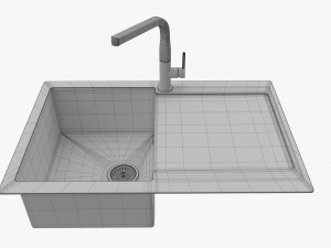 Kitchen Sink Faucet 15 stainless steel Model 3D