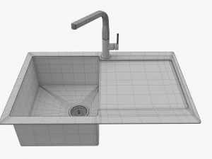 Kitchen Sink Faucet 15 stainless steel 3D Model