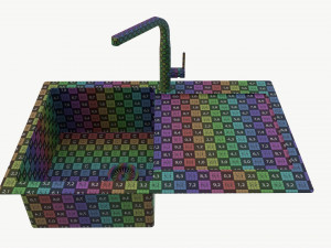 Kitchen Sink Faucet 15 stainless steel Model 3D