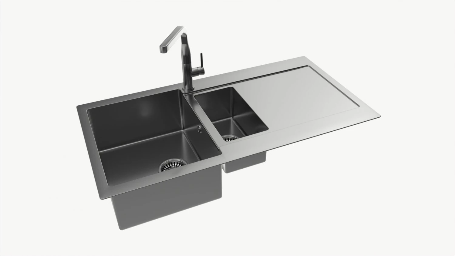 Kitchen Sink Faucet 16 stainless steel 3D Model .c4d .max .obj .3ds .fbx .stl .blend