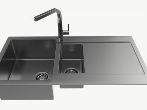 Kitchen Sink Faucet 16 stainless steel 3D मॉडल