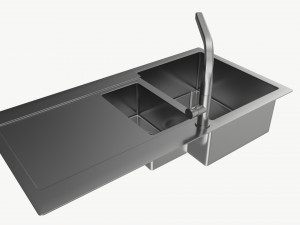Kitchen Sink Faucet 16 stainless steel 3D मॉडल