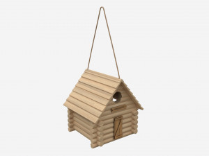 Log Cabin Birdhouse 3D Model