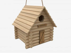 Log Cabin Birdhouse 3D Model