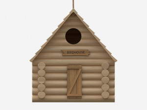 Log Cabin Birdhouse Model 3D