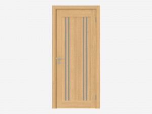 Modern Wooden Interior Door with Furniture 001 3D Model