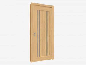 Modern Wooden Interior Door with Furniture 001 3D Model