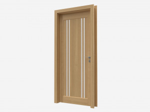 Modern Wooden Interior Door with Furniture 001 Modelo 3D