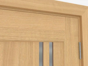 Modern Wooden Interior Door with Furniture 001 3D Model