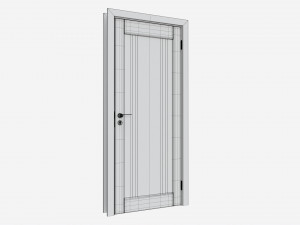 Modern Wooden Interior Door with Furniture 001 Modelo 3D