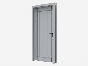 Modern Wooden Interior Door with Furniture 001 Modelo 3D