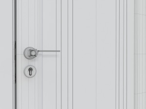 Modern Wooden Interior Door with Furniture 001 Modelo 3D