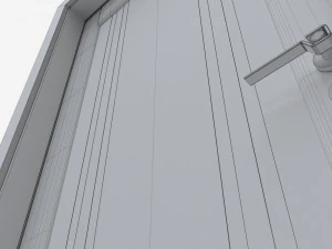 Modern Wooden Interior Door with Furniture 001 3D Model
