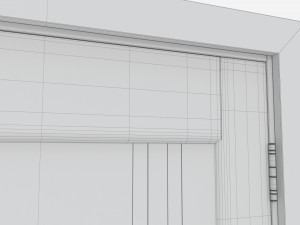 Modern Wooden Interior Door with Furniture 001 Modelo 3D