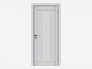 Modern Wooden Interior Door with Furniture 001 Modelo 3D