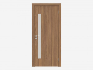 Modern Wooden Interior Door with Furniture 002 3D Model