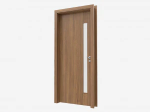 Modern Wooden Interior Door with Furniture 002 3D Model