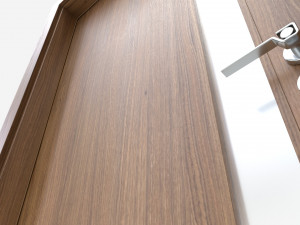 Modern Wooden Interior Door with Furniture 002 3D Model