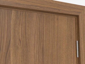 Modern Wooden Interior Door with Furniture 002 3D Model