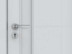 Modern Wooden Interior Door with Furniture 002 3D Model